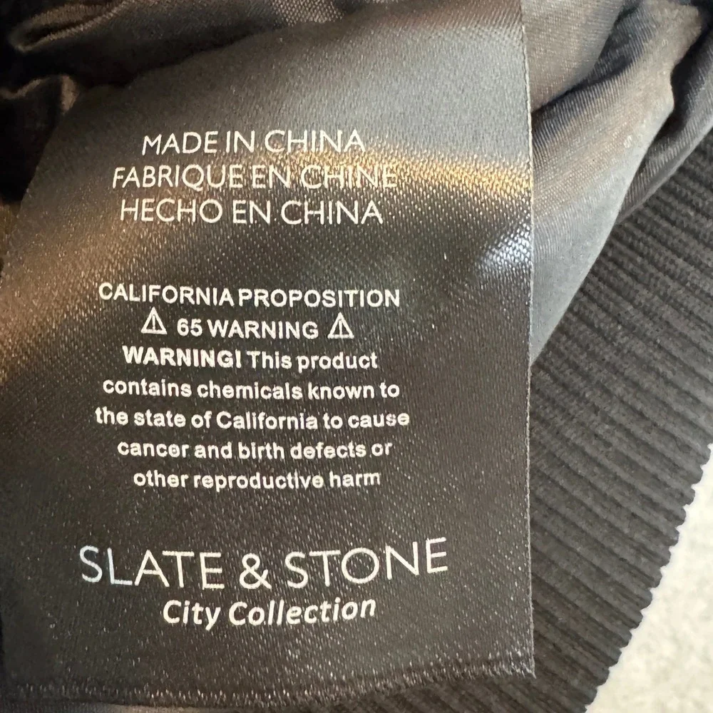 Slate & Stone Jacket Mens Small Varsity Faux Leather City Collection Bomber NEW - Picture 10 of 10